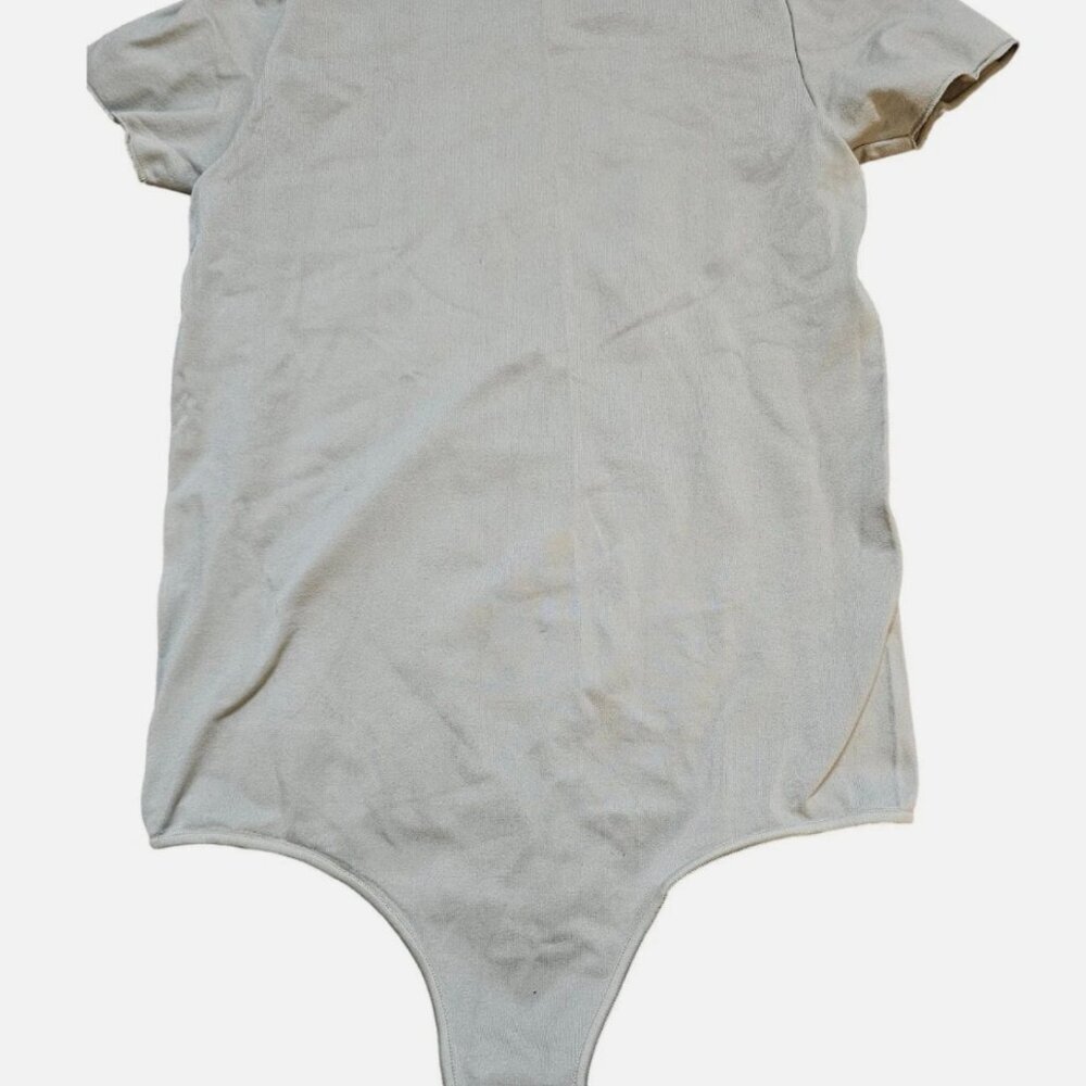 New SKIMS Essential T-Shirt Thong Bodysuit XXS/XS Grey Short Sleeve Stretch - Picture 3 of 9
